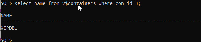 Name of the container with CON_ID=3.
