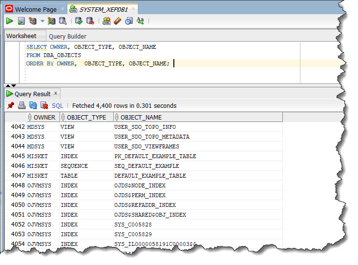 Query DBA_OBJECTS