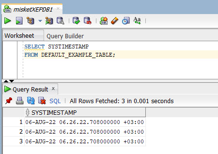 SELECT expression from DEFAULT_EXAMPLE_TABLE