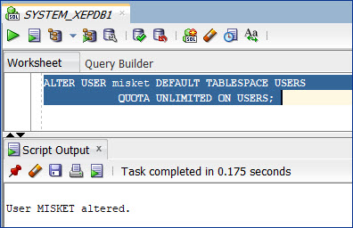 Assign a default tablespace(USERS) to the user by sqldeveloper
