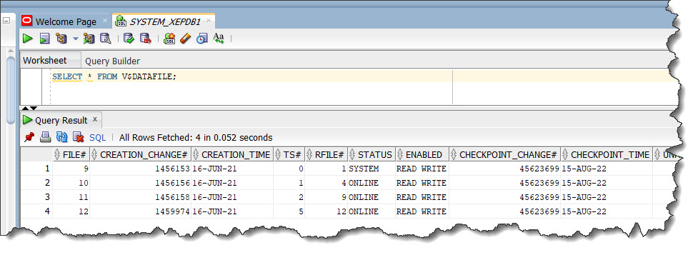 V$DATAFILE Contents
