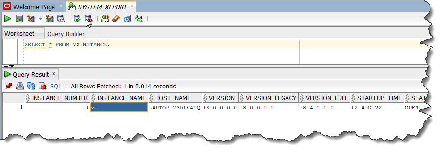 V$INSTANCE Contents