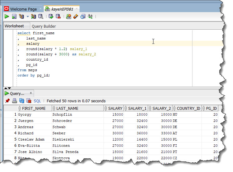 Column Alias Example