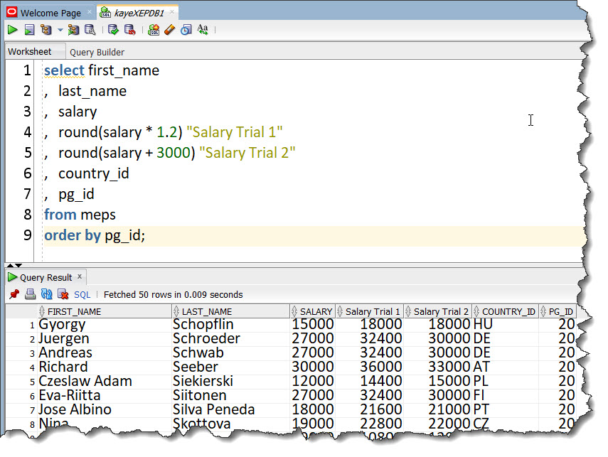 Column Alias Example