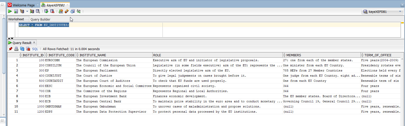SELECT all rows and all columns, use *.