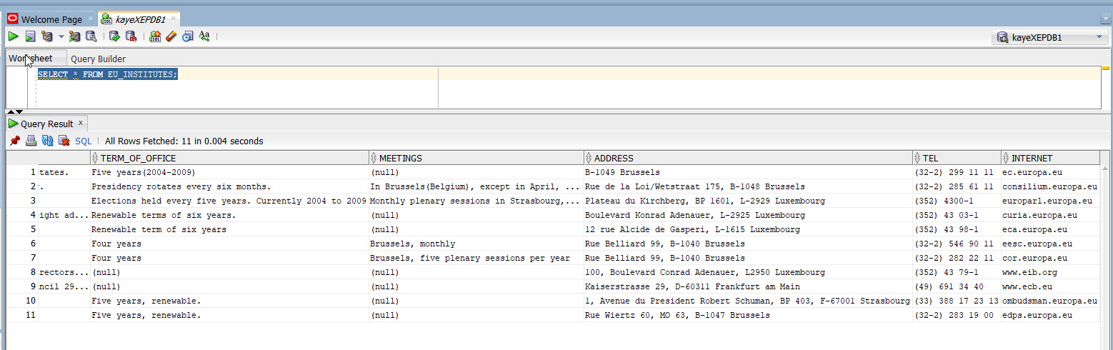 SELECT all rows and all columns, use *.